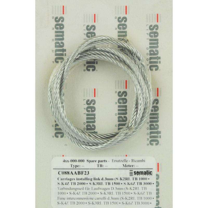 BL-C088AABF23 | 1 X CARRIAGES INTERLINK ROPE D.3MM (L=1425MM) BL-C088AABF23 | 1 X CARRIAGES INTERLINK ROPE D.3MM (L=1425MM)